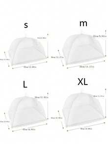 1 pieza Cubierta plegable blanca a prueba de insectos/mosquitos - Carpa de malla lavable desmontable para mesa de vegetales para camping/restaurante - Multicolor - Ver 17