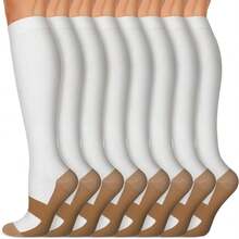 6 Pairs Copper Compression Socks (15-20 MmHg), Unisex - For Running, Hiking, Cycling, Travel - Improves Blood Circulation
