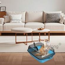 Large Open Cat Litter Tray High Sided Deep Jumbo Rim Pan Box Loo Toilet+Cat Toy - Multicolor - View 8