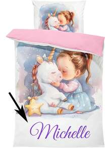 2pcs Set Customized Personalized Children Bedding, Children & Adult Bedding, With Name, With Zipper, Suitable For Children Bed - Multicolor - View 2