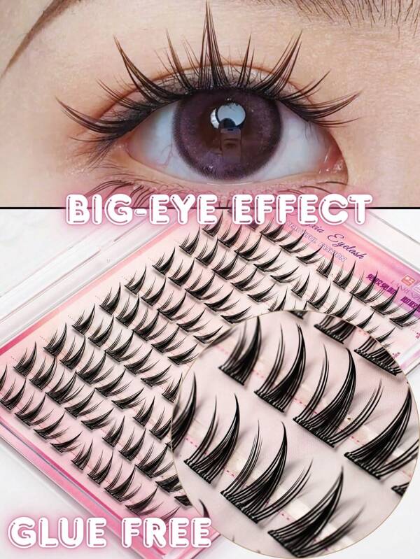 No Glue Needed – 100PCS CC Curl Bold Radiant False Eyelashes, Self-Adhesive 3-Second Press-On Lashes, Natural Yet Striking Look, Lightweight, Reusable, Ideal For Daily Glamlash Clusters,Eyelash Clusters,Individual Eyelashes,Lashes,Fake Lashes
