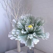3pcs Large Artificial Peony Flowers, 40cm/15.75in, Plastic Faux Floral Decor For Reunion, Living Room, Spring Season, Christmas, Thanksgiving - Tabletop Home Decor Without Container