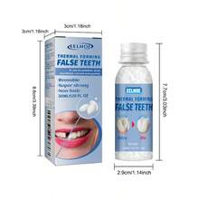 30ML*2 Moldable Dental Gum - Temporary Tooth Repair & Filling & Decoration Kit,Cavity Repair Kit For Cavities & Gaps - Makeup & Costume Accessories For Covering Gaps & Cavities, Easy-To-Use - 藍色 - 查看 2