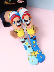 A Pair Of Capybara Knee Length Three-Dimensional Accessory Socks, Suitable For Daily Wear At Gatherings And Outings, Suitable For Campus Return To School, Suitable For Holiday Wear