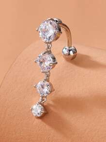 1 pieza Piercing para el ombligo con diseño simple de cabeza de gato/corazón, estilo mariposa de clip, sin necesidad de perforación, variedad de estilos