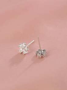 1 Pair Women's Flower & Cherry Blossom Stud Earrings, Fashionable Luxury Elegant Romantic Unique Design, Suitable For Daily Wear, Gathering, Party