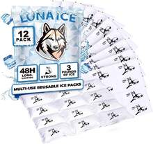 Ice Pack Bulk-Dry Ice For Shipping Frozen Food-Lunch Box Ice Packs-3 Pounds-24+Hours-Slim 15x12in/5x3in-Reusable Ice Packs-Freezer Packs-Ice Packs Shipping-Dry Ice Packs For Shipping-12 Pack- - Multicolor - View 1