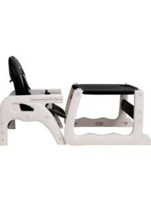 PEKE BABY Silla Alta Periquera  2 en 1 Convertible en Escritorio Infantil –  Color GrisNegro, Multifuncional y Segura - Negro - Ver 3
