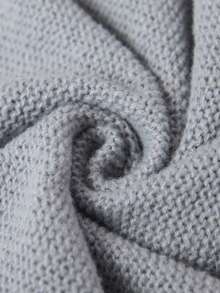 Damen Gerippter Strick-Knopfkardigan mit Zopfstrick-Ärmeln und Rautenmuster, Langarm-Strickpullover, geeignet für den Herbst - Grau - Übersicht 6