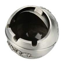 Portable Travel Car Ashtray Round Ball Stamped Pattern Gift Home Decoration