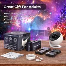 1pc Of 13-In-1 Ultra-Clear Meteor For Galaxy Projector Lamp, USB Interface, USB Lighting Fixtures, 360-Degree Rotating Planetarium LED For Galaxy Projector With Dynamic Meteors, 1/2H Timer And 4-Key Control, RGB Colorful Dynamic Atmosphere Night Light, Suitable For Bedroom Dining Table Ambiance Lighting, Game Room Home Theater Wedding Holiday Gift, Ceiling Illumination.
