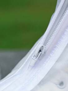 1 Pair White Transparent Plastic Drawstring Waterproof Rain Shoe Covers, Various Sizes, Non-Slip, Waterproof And Dustproof Reusable Shoe Covers, Outdoor Accessories, Suitable For School, Office, Home, Travel, Shoe Storage