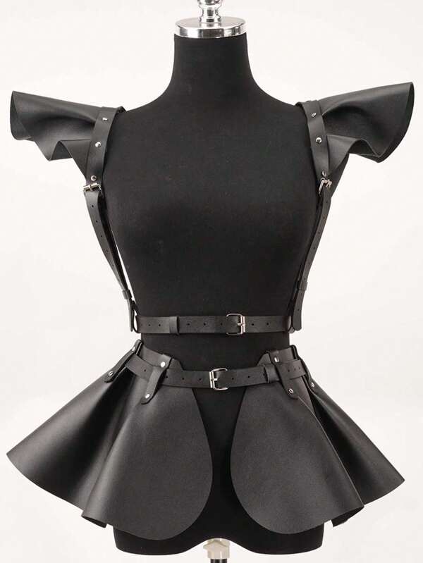 New European And American Punk Waist Belt With Shoulder Straps, Leather Belt, Suit Waistband, Suspender, Slimming Back Strap, Multi-Color, Sexy Lingerie AccessoriesSexy Lingerie Accessories,Halloween,Christmas,Valentine's Day,For Dates,Party,Date