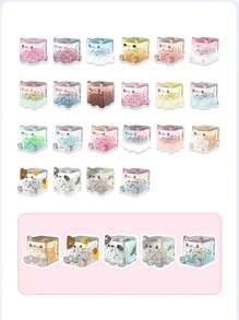 1pc/3pcs Assorted Anime Cute Cat Model Blind Box/Bag, PVC Material Action Figure, Perfect Gift For Anime Fans, Suitable For Office Desk Decor