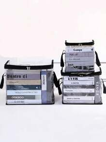 1 pezzo Borsa portaoggetti per giocattoli, organizer con grande capacità per bambole, borsa impermeabile per libri degli studenti, borsa portaoggetti per giocattoli, borsa portaoggetti multifunzione e portatile, borsa impermeabile trasparente rinforzata per libri di studenti, scatola portaoggetti trasparente da tavolo per la casa