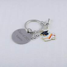 Custom Name/Text Keychain,Graduation Gift,2025 Class Keychai, College High School Graduation,Bulk Graduation Gift For 2025 - Silver - View 3