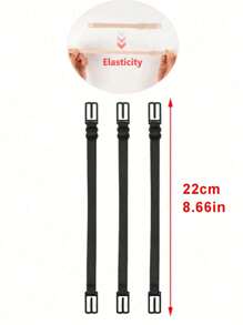 3Pcs/Set 22cm Apricot Buckle Elastic Non-Slip Bra Straps, Adjustable Bra Sports Straps For Shaping And Fixing Bra Body Care, Suitable For Travel, Sports, Outdoor, Belts, Back To School Supplies
