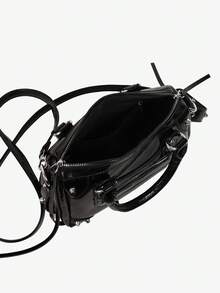 1pc Women's Motorcycle Shaped Pillow Bag, Fashion Portable Pink Shoulder Crossbody Bag, 2025 New Arrival, Odor Removal Instructions: Place In A Ventilated Area For 1-3 Days To Dissipate Material Odor. - Black - View 12