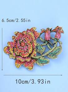 Broche de flor de peônia grande e retrô exagerado, broche de flor resistente, alfinetes de flor