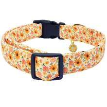 Collier de chien mignon avec charm fleur, couleurs rose, jaune, blanc. Collier de compagnie ajustable avec motif floral pour chien femelle et mâle, de petite, moyenne et grande taille