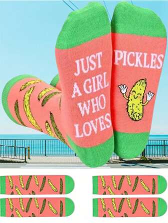 1 Pair Unisex Fashion Versatile Letter/Number Printed Crew Socks, Casual Everyday Wear