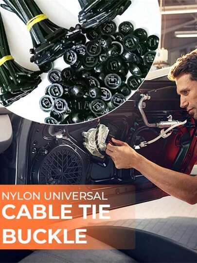10/20/30/50/100 Piezas Broche universal de amarre de cable de nailon, Bridas de cable de nailon para automóvil, Bridas de cierre automático de uso pesado, Diseño de pasador y botón, Soporte de bridas de cierre automático, Clips de retención de parachoques, Remaches de plástico para automóvil para reparación rápida y fijación de agujeros, 1 pieza