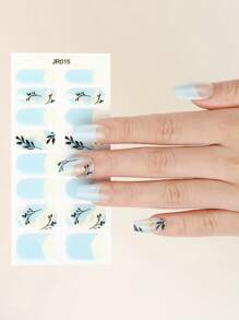 16pcs Half-Cured Gel Nail Stickers, Easy To Apply, Requires UV Light, Long-Lasting, Scratch-Resistant And Smooth Nails - Perfect For Home Salon Quality Nail Art