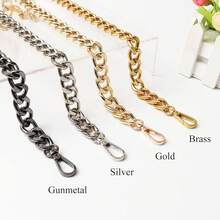 Juego de 2 cadenas gruesas para bolso, asas de 17.7 y 5 pulgadas de largo, marca BEAULEGAN - Plateado - Ver 2