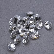 20 Stücke Strass Kristall Knöpfe, klare Polsterung mit Metallöse, Näh-Diamant-Kristall, runde Glasknöpfe für Sofa, Kopfteil, DIY Basteln, Bett Möbel Dekor
