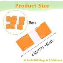 8 件尿布桶补充袋 - 防漏防臭 PEVA 材质，易撕，适合尿布处理，兼容 Munchkin、Litter Genie、Angelcare、Tommee Tippee、Spross、Littycat、LitterLocker、Foppadertetti、Aprica、Munchkin 垃圾桶 - 彩色 - 查看 6