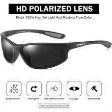 Gafas de sol deportivas polarizadas para hombre ciclismo de pesca - B01 Negro+negro+negro (Paquete de 3) - Ver 10