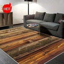 Ein hochwertiger großer Teppich mit leichtem und transportablem Design mit personalisierten Holzoptik-Mustern. Dieser luxuriöse Teppich ergänzt verschiedene Wohnstile, zeichnet sich durch hochwertige maschinenwaschbare Qualität aus und verwendet hochdichtes Material mit rutschfester Unterseite. Schulanfang