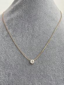 1 件精致闪亮锆石吊坠项链，简约设计珠宝，适合女性日常、约会和场合 - 金黃色 - 查看 2