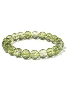 1件天然绿色橄榄石手链，疗愈水晶，护身冥想饰品，男女皆宜，节日礼物，能量平衡，行动，勇气 - 綠色 - 查看 9