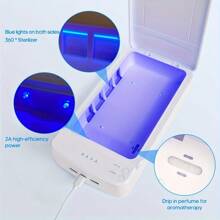 RAF Caixa de Desinfecção Portátil USB Para Celular, Desinfetante de Ferramentas de Salão de Manicure, Adequado Para Manicure Doméstica e de Salão, Esterilizador UV Compacto e Multifuncional Para Têxteis, Metais, Plásticos, Eletrônicos, Ferramentas Cosméticas, Vidro e Cerâmica