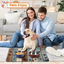 1 pezzo Tappetino per ciotola cibo animali domestici, tappetino assorbente per cani e gatti, tappetino per ciotola impermeabile e anti-perdite, facile da pulire, adatto per animali domestici che fanno sporco e disordinati mentre mangiano o bevono, accessori per animali domestici