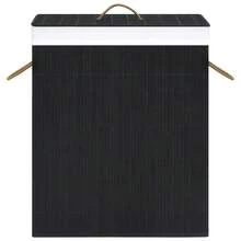 Deboola Laundry Basket With Lid 100L Bamboo Laundry Chest With 2 Compartments, Laundry Collector With Removable And Washable Inner Bag, Laundry Baskets For Laundry Room, Bedroom, Bathroom, 52 X 32 X 62.5 Cm - Black - 320746 - View 4