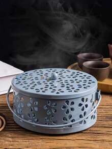 1pc Iron Art Incense Burner, Indoor/Outdoor Safe Fragrance/Mosquito Coil Holder With Handle, Creative Incense Burner For Home, Gift