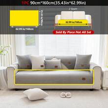 1PC Minimalist Velvet Straight Striped Plush Sofa Cushion – Pet-Friendly, Non-Slip, Fits 1/2/3/4-Seater Modular Sofas. Sofa Cover Protector For Living Room & Home Furniture, Decorative Cover With Label Design For A Premium Look.