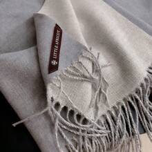 1 pieza Bufanda gruesa y reversible de mujer de doble cara de estilo cashmere sintético, accesorio de invierno cálido y resistente al viento