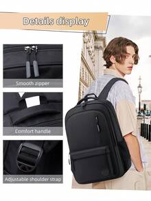 1 件黑色高容量休闲背包，轻便旅行背包，男女通用书包，适合大学、高中、青少年，返校礼物 - A - 查看 6