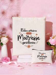 Chic "Maitresse Maitre On Vacation Do Not Disturb" Tote Bag - Stylish Beige Folding Shoulder Bag With Printing, Perfect Gift For Her, Ideal For Travel, Daily Commute & Beach Getaways, Travel Bag