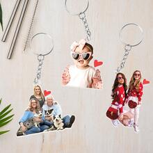 Personalized Photo Keychains, Dog Dad Gifts, Custom Acrylic Charms, Dog Keychains, Pet Photos, Logo Printed Keychains, Family Photo Keychains,Christmas Gifts - Multicolor - View 6