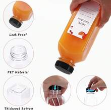 Plastic Juice Bottles 150 Pcs 16 Oz Empty Plastic Water Bottles With Caps Reusable Clear Beverage Containers For Drinking, Juicing, Smoothie, Water With 2 Brushes, 2 Funnels (16-OZ) - Multicolor - View 6
