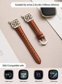 Correa con nudo celta compatible con Fitbit Versa 4/Versa 3/Sense 2/Sense - Accesorio de repuesto de lujo premium - Correa de reloj delgada, transpirable y cómoda para mujer - Elegante y de moda en múltiples colores - Perfecta para negocios/oficina/citas/boda/fiesta/uso diario - Mejor regalo para ella