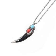 1 Vòng cổ dây chuyền bằng thép không gỉ dành cho nam với mặt dây chuyền giả răng bằng nhựa màu ngọc lam chất lượng cao, thích hợp để đeo hàng ngày và đi làm, phụ kiện thời trang đa năng cho cả nam và nữ - Mặt dây chuyền răng giả màu ngọc lam - Xem 8