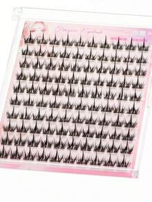 100 件 CC 卷曲漫画睫毛风格自然假睫毛 - 无需胶水，轻盈日常佩戴，可重复使用，轻松 3 秒粘贴，自粘无胶假睫毛 - 即时 3 秒按压睫毛，可重复使用，强力定型，无需凌乱胶水睫毛簇，睫毛簇，单根睫毛，睫毛，假睫毛