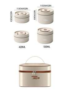 3件/4件/5件多层微波炉便携式保温食品容器午餐盒不锈钢便当盒隔热防漏热午餐袋套装