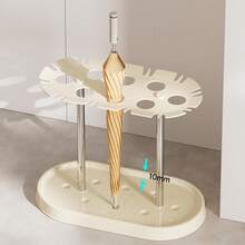 1pc High Capacity Household Umbrella Storage Rack, Made Of ABS And Stainless Steel, Wall Mounted Umbrella Holder, Suitable For Office, Hotel, Store, Living Room, Entryway, Cute And Fashionable Design, Can Also Be Used As A Living Room Decor