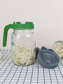 1pc Green Plastic & Stainless Steel Sprouting Lid Bean Sprouts Jar Filter - White - View 9
